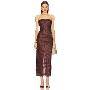 Michael Costello x REVOLVE Midi Chocolate Formal Goddess Ethereal Formal Medium